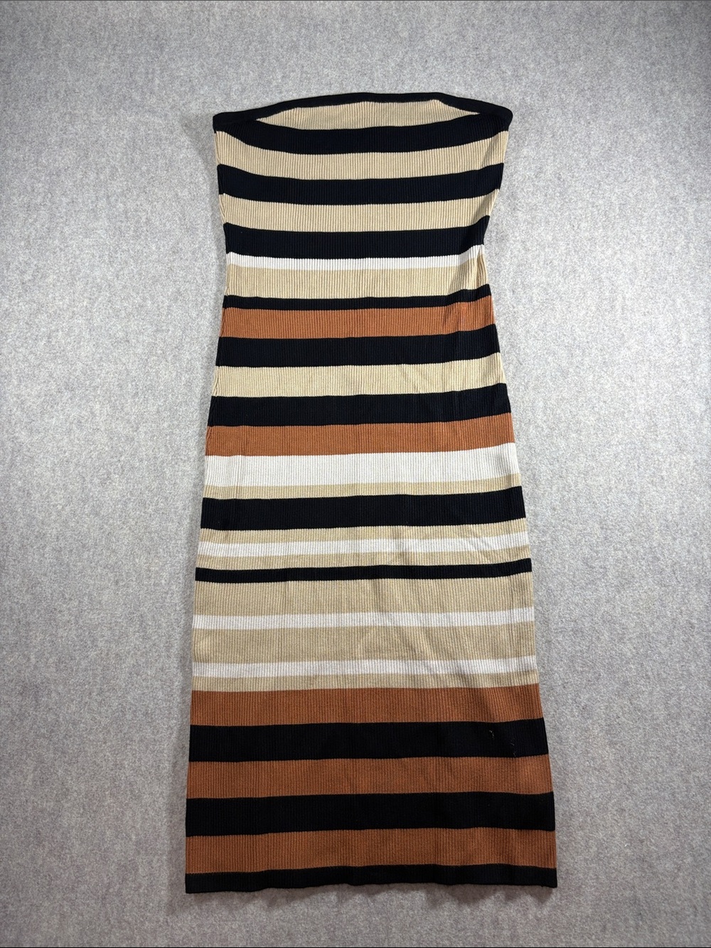 House of Harlow 1960 x Revolve Striped Strapless Ribbed Knit Midi Dress sz L EUC